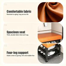 1PCS Shoe Bench Stool Shoe Storage Rack Cabinet Organiser With Cushion Padded Seat Unit - Orange - View 10
