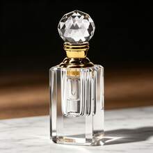 WALTZ&F Transparent Cube Crystal Perfume Bottle With Crystal Ball Refillable Empty Decorative Glass Bottle For Essential Oil Girl Or Women Gift For Dresser Table Decor 1ML - 1PC - View 6