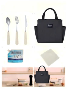 Large Capacity With Zipper 2 Side Pockets Waterproof Cooler Thermal Insulated Portable Lunch Bags For Food Lunch Dinner Picnic Party Date Camping Work Travel School Home Hotel Student Adults Back To School Gift - Multicolor - View 11
