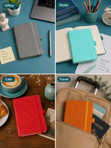 A6 Minimalist Notebook With Closure Strap, Fashionable Business Office Memo Pad And Diary, Compact Size Suitable For Students' Daily Notes, Lightweight And Portable, Applicable For Learning, Work Planning And Daily Recording - Multicolor - View 6