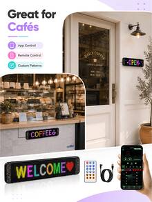 滾動式巨型亮色 LED 廣告招牌,柔性 USB 5V LED 店鋪招牌,藍牙 App 控制,可自定義文字/圖案/動畫,可編程顯示螢幕,適用於商店、汽車、酒吧、酒店 - LED Sign - View 11