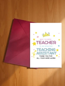 Thank You Card For Teaching Assistant, Cute Thank You Message, End Of Semester Gift For Classroom Assistant, Support Staff Or Teacher Assistant - Sets - View 5
