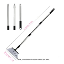 Manganese Steel Flat Garden Scraper With Adjustable Stainless Steel Handle, Multi-Size Large & Small Yard Shovel For Weeding, Mud Cleaning, Ice And Snow Removal - Medium - View 1