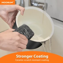 Moosum 3杯電飯煲，一鍵操作，適合亞洲日式壽司，陶瓷內鍋，可拆卸鍋蓋，自動保溫，銀色 - 查看 4