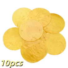 10/20pcs 50mm Colorful Flat Round Shell Coin Pendant Beads With 2 Holes, Suitable For Jewelry Making, Fashion Wind Chimes, Wreath DIY Handmade Home Decor - Shell Discs - View 14