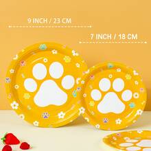 50/25/10pcs Pet Paw Print Disposable Paper Plates, Party Supplies, Suitable For 50 Guests, Disposable Paper Plates Party Tableware For Birthday, Wedding, Party, Family Picnic - View 8