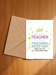 Thank You Card For Teaching Assistant, Cute Thank You Message, End Of Semester Gift For Classroom Assistant, Support Staff Or Teacher Assistant - Sets - View 4