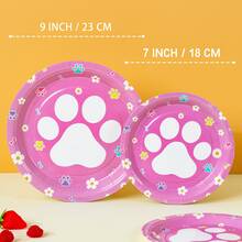 50/25/10pcs Pet Paw Print Disposable Paper Plates, Party Supplies, Suitable For 50 Guests, Disposable Paper Plates Party Tableware For Birthday, Wedding, Party, Family Picnic - View 7