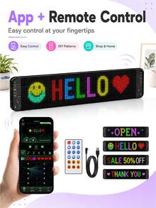 滾動式巨型亮色 LED 廣告招牌,柔性 USB 5V LED 店鋪招牌,藍牙 App 控制,可自定義文字/圖案/動畫,可編程顯示螢幕,適用於商店、汽車、酒吧、酒店 - LED Sign - View 5
