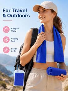 Minimalist Macaron Style Cooling Sports Towel, Portable And Foldable, Designed For Sports, Efficient Cooling, Breathable And Sweat-Absorbent, Includes Transparent Storage Bag, 30*100cm - Multicolor - View 10
