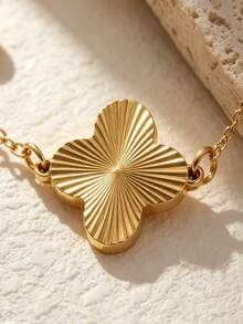 VceTd 1/3/4PCS Fashion Four-Leaf Clover Element Stainless Steel Women's Jewelry Set, Suitable For Daily Wear Or Holiday Gift - Yellow Gold - View 9