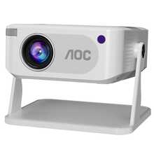AOC Android 智慧投影機,雙頻 WiFi 2.4G/5G,原生 720P 迷你投影機,支援 4K 解碼,4 角梯形校正,便攜式家用劇院投影機,適用電影、遊戲、戶外露營 - 白色 - 查看 11