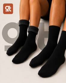 Kit 2 4 6 Pares Meias Térmica Forrada Peluciada Quente Grossa Inverno Quentinha  Masculino Feminino De Lã Quente - 3 PARES - Visão 1