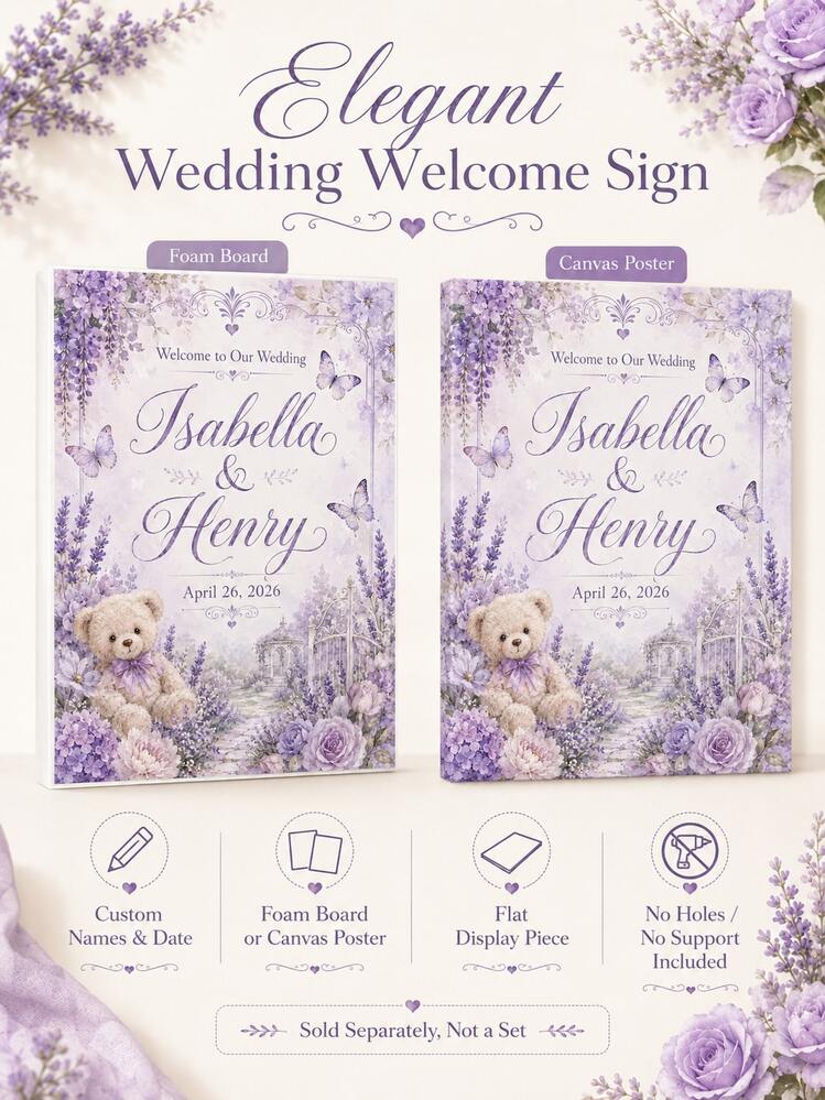 Customized Wedding Welcome Sign, Customized Plaque, Wedding Plaque, Personalized Plaque, Personalized Welcome Sign, Party Gift, DIY Party Entrance Sign, Upload Your Photo, Suitable For Birthday, Retirement, Wedding Party And Home Decor, Photo Welcome Sign - Multicolor - View 5
