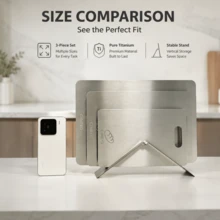 CINEYO Bộ 4 món (3 thớt kèm giá đỡ) thớt inox có giá đỡ tháo rời dễ lắp ráp, dùng cho nhà bếp, dùng được với máy rửa bát, phù hợp sơ chế nhiều loại nguyên liệu - 4 cái - Xem 2