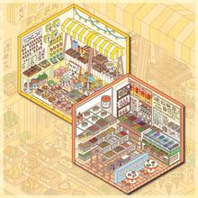 New Ink Wash Immersive Miniature Scene Collection Book, DIY Landscape Stickers, Diary Stickers, Mini Supermarket Cartoon Material, Diary Sticker Book - XM-collection Book-supermarket [10 Different Scenes] - View 3
