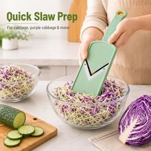 1PC Multi-Function Handheld Cabbage Shredder & Vegetable Slicer, Stainless Steel Cabbage Chopper, Cucumber Potato Onion Carrot Grater, Fruit Cutter, Salad Prep Kitchen Tool, Durable Manual Peeler For Home Cooking, Camping BBQ & Restaurant Use - Multicolor - View 6