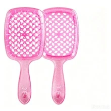 1 Stück Cut Out Mesh Haarbürste, atmungsaktiver flauschiger Haarkamm - Kopfhautmassagebürste, antistatisch, Haaraccessoires - Verschiedenfarbig - Übersicht 14