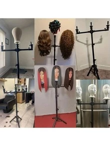 AliLeader Adjustable 3-Way Wig Stand Tripod, Unisex-Adult Multifunctional Mannequin Head Holder, Durable Block For Training Doll Head Display, Halloween - View 7
