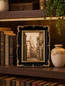 Vintage Black & Gold Picture Frame, Luxurious Baroque Style 5x7 Inch Photo Frame, Antique Desktop Frame, Suitable For Bedroom, Living Room, Fireplace Mantel, Desk And Wedding Decor - Multiple Models 2 - View 6