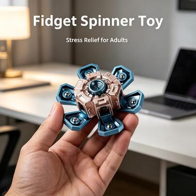 1pc Creative Transforming Finger Spinner, Cool Sci-Fi Competitive Stress Relief Toy, Transforming Mechanical Armor, Birthday Gift, Christmas Gift, Perfect Gift, Easter Gift, Gift