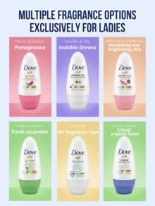 Dove 小黃瓜香氛女性止汗滾珠 50ml，48小時吸汗微鹽配方，持久清新乾爽不黏膩，便攜式 0% 酒精保濕乳霜，腋下護理除味，適合日常、夏季、健身房及敏感肌 - 黃瓜綠茶口味50ml - 查看 11