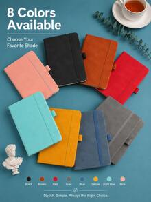 A6 Minimalist Notebook With Closure Strap, Fashionable Business Office Memo Pad And Diary, Compact Size Suitable For Students' Daily Notes, Lightweight And Portable, Applicable For Learning, Work Planning And Daily Recording - Multicolor - View 11
