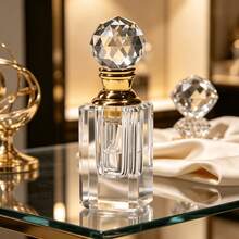 WALTZ&F Transparent Cube Crystal Perfume Bottle With Crystal Ball Refillable Empty Decorative Glass Bottle For Essential Oil Girl Or Women Gift For Dresser Table Decor 1ML - 1PC - View 5