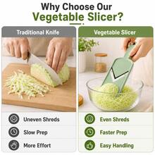 1PC Multi-Function Handheld Cabbage Shredder & Vegetable Slicer, Stainless Steel Cabbage Chopper, Cucumber Potato Onion Carrot Grater, Fruit Cutter, Salad Prep Kitchen Tool, Durable Manual Peeler For Home Cooking, Camping BBQ & Restaurant Use - Multicolor - View 9