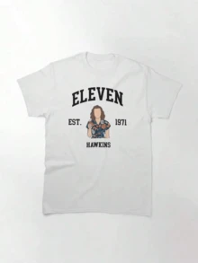Camiseta de hombre 100% algodón con motivo de  en estilo , con Mike, Lucas, Eleven, Dustin, Demodogs, fans de Hawkins, Indiana, camisetas exclusivas. - Blanco - Ver 1
