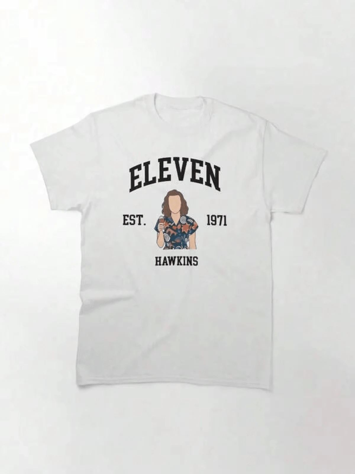Camiseta de hombre 100% algodón con motivo de en estilo , con Mike, Lucas, Eleven, Dustin, Demodogs, fans de Hawkins, Indiana, camisetas exclusivas. - Blanco - Ver 1