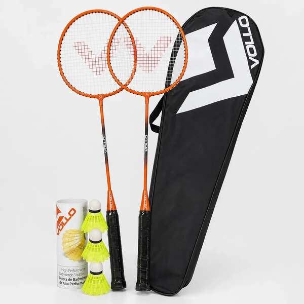 dafocacom.br Kit Badminton Vollo VB002 2 Raquetes 3 Petecas e Raqueteira