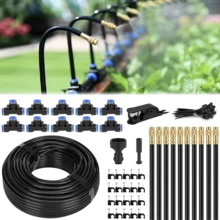 1 Set DIY Micro Drip Irrigation Kit, Adjustable Brass Spray Stake Watering System, 5/16" PVC Tubing Automatic Water Saving Irrigation Set With Connectors Cutter Cable Ties, For Garden Lawn Flower Bed Greenhouse Balcony Vegetable Plant - 10M - View 7