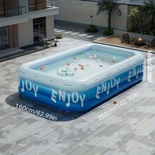 3層加厚PVC充氣游泳池，可折疊便攜收納，適用於院子、露台、花園、露營，多種尺寸可選，適合夏季水上派對與戶外音樂節的水上遊戲池 - 冰河祕境 - 查看 13