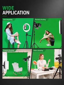 AXNEN 200cm x 100cm Verstellbares Fotohintergrund-Stützset, inklusive Stativ, 2 Querstangen und 2 Clips, optionaler Greenscreen-Stoff, geeignet für Fotostudio, Videoaufnahmen, Partydekoration, Veranstaltungsaufbau und Hochzeitsfotografie - Übersicht 3