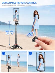 AXNEN Tripod Selfie Magnetik dengan Remote Bluetooth Nirkabel, Dudukan Tripod Ponsel yang Dapat Diperpanjang, Dudukan Ponsel Berputar 360°, Kompatibel dengan Android dan Sebagian Besar Smartphone, Cocok untuk Perjalanan, Aktivitas Luar Ruangan, Siaran Langsung, dan Perekaman Vlog - Satu-Ukuran - View 7