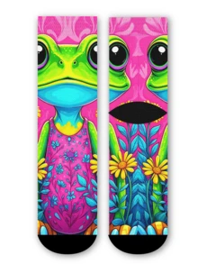 Cool 360° Printed Men's Socks - Street Style Socks, Fun Frog, Colorful, Animal Socks, Durable, Fun Socks, Suitable For Daily, Holiday And Party Occasions - Rose Red - View 8