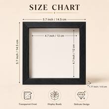 8Pcs Wooden Shadow Box Picture Frames, 5*5 Inch Square Display Frames For Photos, Wedding Bouquets, Floral Arrangements, Medals And Tickets, Keepsake Memory Boxes For Home Decor, Teacher's Day & Christmas Gifts - 8pcs - View 3