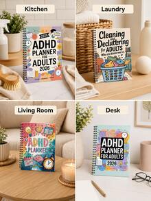 Spiral Bound Cleaning Plan Notebook, Designed For Home Cleaning Planning. Convenient Coil Notebook For Recording Cleaning Tasks And Scheduling Daily Housework, Practical Planning Journal To Help Organized Home Hygiene Management. - Multicolor - View 5