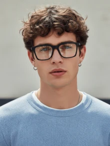 Unisex Square Plastic Eyeglass Frames, Stylish Clear Lens Affordable Glasses - Clear - View 1