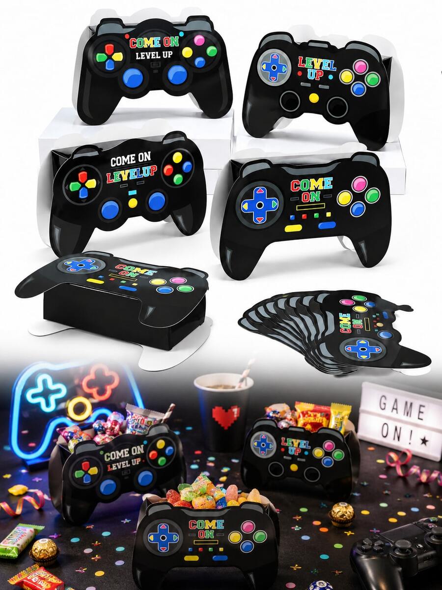 16入遊戲手把造型糖果零食禮盒 Game On 主題遊戲派對伴手禮盒,適合玩家生日派對、街機派對禮品包裝 - 遊戲機形狀紙盒 - 查看 1