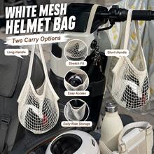 Skateboard Storage Mesh Bag Helmet Holder, Elastic Mesh Hanging Bag, Lightweight Open Rope Mesh Storage Bag, Suitable For Motorcycles, Electric Bicycles Convenient Motorcycle Accessories & Motorcycle Storage Supplies - A - View 5