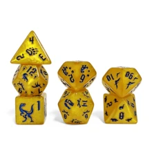 Dinosaur Polyhedral Dice Set, 7 Pieces Acrylic Glitter Role Playing Game Dice With Engraved Dino Footprint And Skeleton Symbols, Multi-Color RPG Dice For Tabletop Board Games, TTRPG, Card Games, Math Teaching, Gift For Gamers And Collectors - Multicolor - View 17