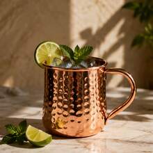 CINEYO 1/2/4 Pure Copper Mugs - Hand-Forged Copper Moscow Mugs With Handles, Copper Cups - Suitable For Hot And Cold Drinks, Coffee, Parties, Gatherings, Weddings, Restaurants, Camping And Household Use. Inspired By Medicine - Gift Set,Mug, Water Cup - Multicolor - View 3