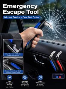 2026 New Multi-Function Car Door Handle Assist Tool - Combines Emergency Safety Hammer And Door Handle In One, Made Of Durable Aluminum Alloy + ABS Material. This Portable Assist Tool Is Specifically Designed For Elderly, Pregnant Women And Drivers To Enhance Travel Safety! This Door Handle Is Not Only An Essential Daily Safety Tool But Can Also Be Used As An Emergency Safety Hammer In Critical Situations. - Multicolor - View 2