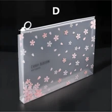 4pcs A4 Waterproof Cherry Blossom Style Zipper File Bags, 4 Styles, High-Quality PP Material, 3D A4 Storage File Bags, Suitable For Stationery, Office Supplies, Home Organization And Travel Storage - Back To School Season - A4 - View 6