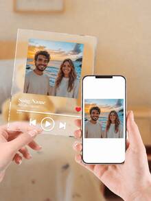 A Custom Music Plaque That Can Print Multiple Pictures And Text. Suitable For Father's Day, Graduation Ceremonies, Weddings, Housewarming Parties, Restaurants, Living Rooms, Bedrooms, Offices, Tea Rooms And Home Decorations. - No Base 12*16 Square 1p Music 01 - View 3