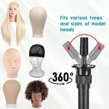 AliLeader Adjustable 3-Way Wig Stand Tripod, Unisex-Adult Multifunctional Mannequin Head Holder, Durable Block For Training Doll Head Display, Halloween - View 5