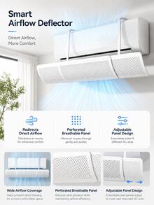 1 buah Deflektor Udara AC, Tidak Perlu Instalasi, Panduan Ventilasi AC, Pelindung Angin AC Universal yang Dipasang di Dinding - MultiWarna - View 2