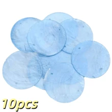 10/20pcs 50mm Colorful Flat Round Shell Coin Pendant Beads With 2 Holes, Suitable For Jewelry Making, Fashion Wind Chimes, Wreath DIY Handmade Home Decor - Shell Discs - View 17